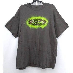 Ford Motor Shirt Men's XL Graphic Dark Gray Ford Logo Pullover T-Shirt Cotton